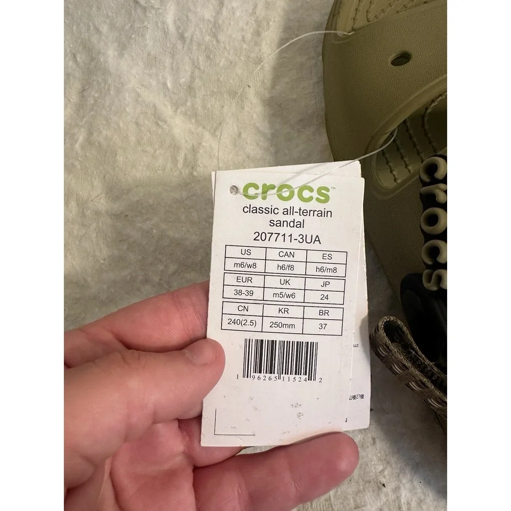 Crocs Classic All-Terrain Sandal Men's 207711-3UA Green M6/W8 (NWT)